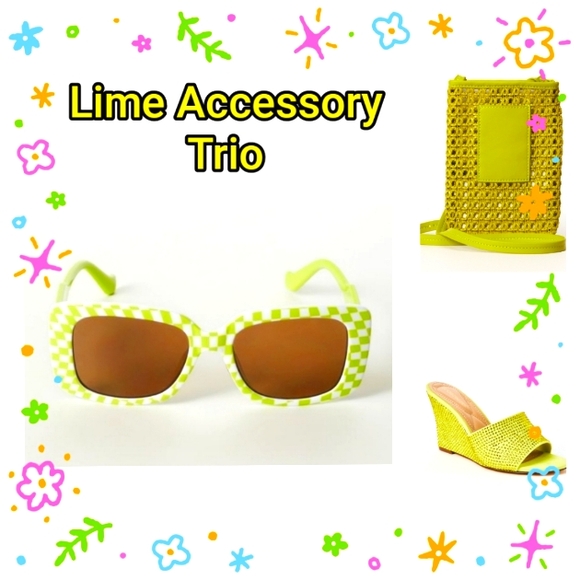 Matching Lime Sandals, Crossbody & Sunglasses MSRP $112.85 - Picture 1 of 9